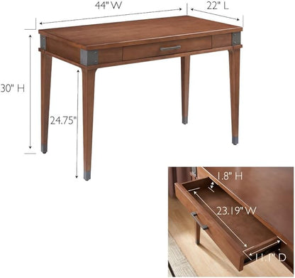 Leick Home 84401 Laptop Desk with Drawer in Aged Barrel 1 Drawer in Aged Barrel - LeafyLoom