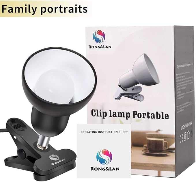 Sun-Rising Cilp on Light,360° rotation Clip on Lamp Portable Book Reading Light,Clamp on Desk/Table/Bunk Bed/Cupboard HomeClamp Light Lighting, (Clamp Light seven colors for your choice) Yellow - LeafyLoom