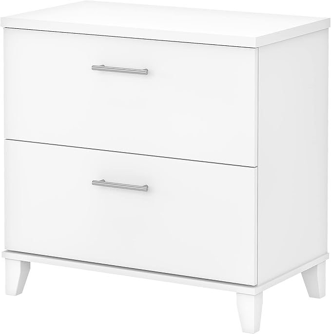 Bush WC81980 Somerset 2-Drawer Lateral File Cabinet, Letter/Legal, White, 30-Inch - LeafyLoom