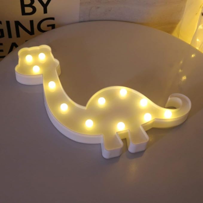 Dinosaur Decorations, Childen Kids Bedroom Decorative Table Lamps Battery Operated Marquee Animal Sign Dinosaur Wall Decoration, Gift for Dinosaur Lovers - LeafyLoom