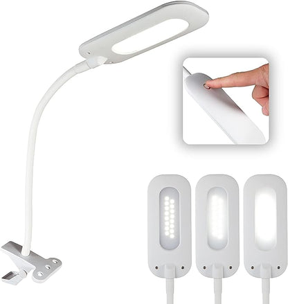 OttLite Flexible Soft Touch LED Clip Lamp with ClearSun LED Technology - Sturdy Clip Light is Dimmable & Flexible - Travel-Friendly & Portable Reading Lamp for Home, Desks, Tables, & Bookshelves - LeafyLoom