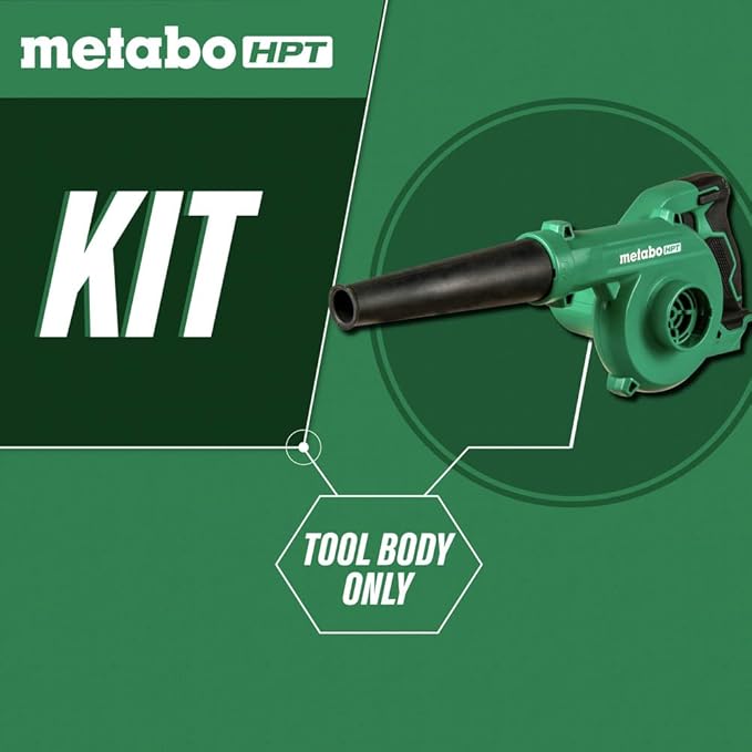 Metabo HPT 18V MultiVolt™ Cordless Li-Ion Compact Blower | Tool Only - No Battery | Variable Speed | 3 Speed Selector to Reduce Fatigue | 124 CFM | 213 MPH | Lifetime Tool Warranty | RB18DCQ4 - LeafyLoom