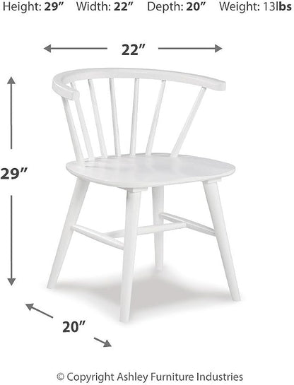 Signature Design by Ashley Grannen Modern 18" Spindle Back Dining Chair, 2 Count, White - LeafyLoom