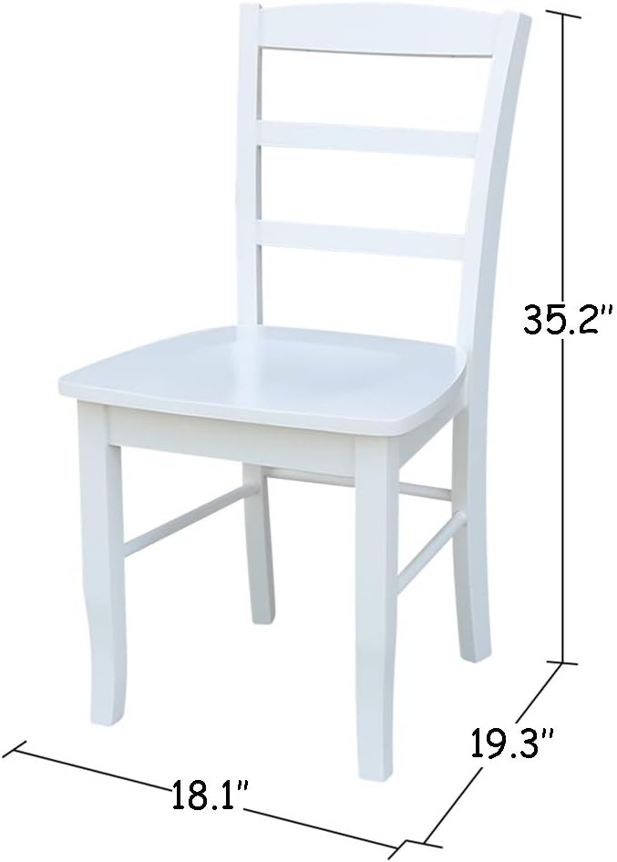 International Concepts Set of Two Madrid Ladderback Dining Chairs, White - LeafyLoom