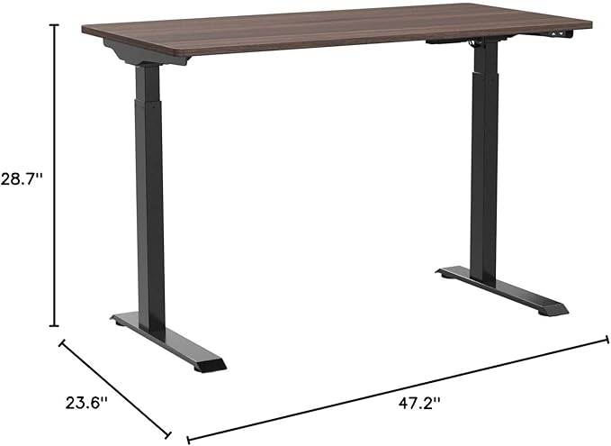 Serta Creativity Electric Height Adjustable Desk, 47" Inch Wood Desktop Sit Stand Table for Office, Work from Home Furniture, Easy to Assemble, Dark Brown - LeafyLoom