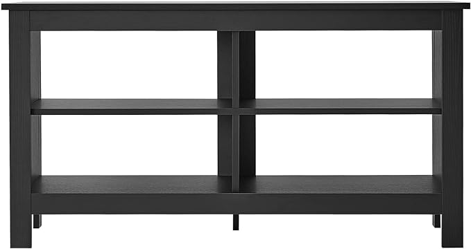 Panana Black TV Stand for 50 inch TV, Storage Shelves, Entertainment Center, Media Console, Living Room, Bedroom - LeafyLoom