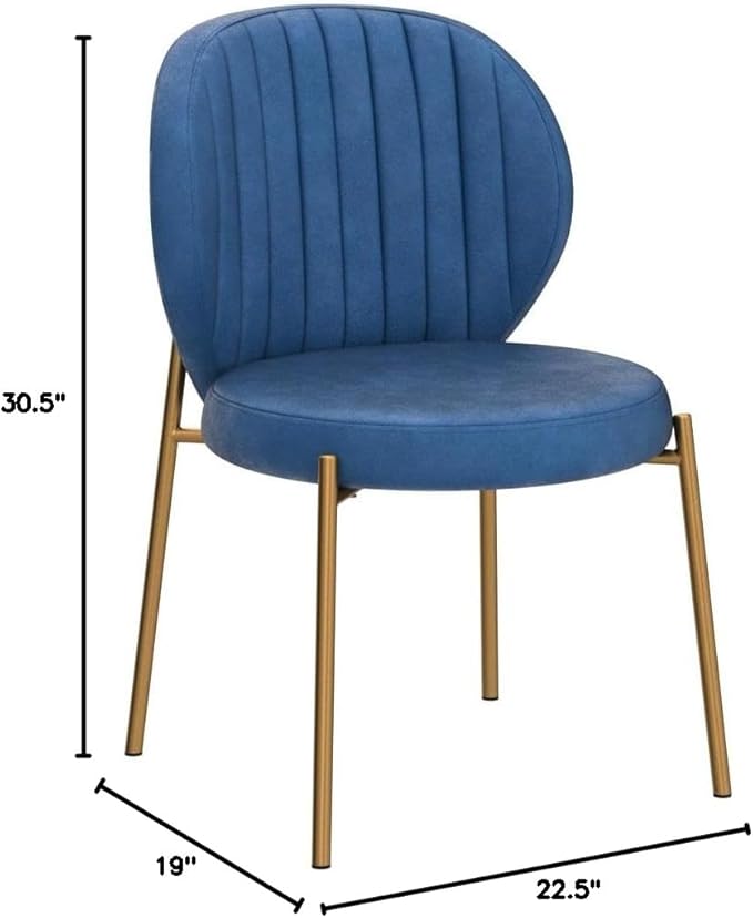 Roundhill Furniture Amoa Dining Chair, Set of 2, Blue - LeafyLoom