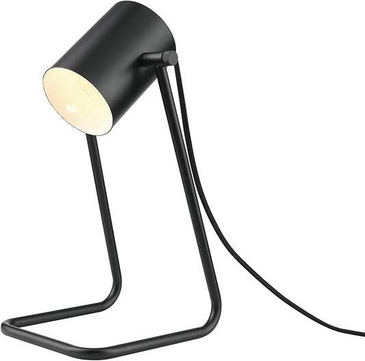 Globe Electric 52299 Sahara 14" Desk Lamp, Matte Black, Swing Shade, in-Line On/Off Rocker Switch - LeafyLoom