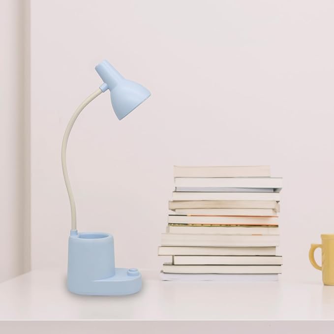 Office lamp Desk,Cordless Lamps Rechargeable,Blue,kids battery lamps for tables,Cute pen holder for desk,360° Rotating Hose,Adjust The Angle of Light Source at Will,Study Lamps for Desk,Mini lamp - LeafyLoom