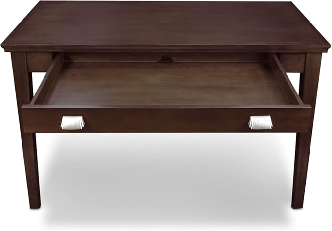 Leick Home 81400 Laptop Computer Writing Desk with Drop Front Keyboard Drawer, Chocolate Cherry - LeafyLoom