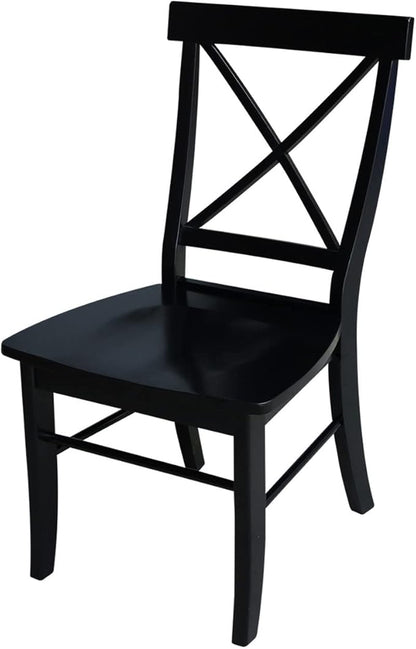 International Concepts Set of Two X-Back Dining Chair, Black - LeafyLoom