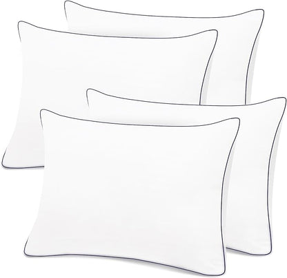 Homemate Bed Pillows for Sleeping - Standard Size(20"x26") Set of 4 Pillows Allergy Friendly Microfiber Shell Fluffy Down Alternative Filling Breathable Pillow Suitable Back Stomach or Side Sleepers - LeafyLoom