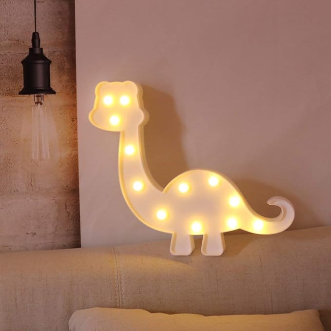 Dinosaur Decorations, Childen Kids Bedroom Decorative Table Lamps Battery Operated Marquee Animal Sign Dinosaur Wall Decoration, Gift for Dinosaur Lovers - LeafyLoom