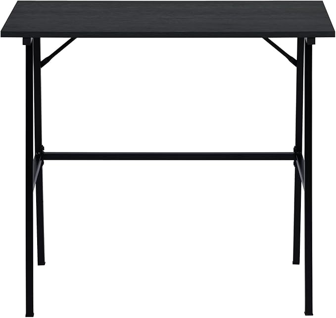 FurnitureR Home Office Computer Desk, Compact Writing Desk Study Desk with Metal Frame for Apartment, Dorm, Bedroom, Small Space (31.5 Inch, Black) - LeafyLoom