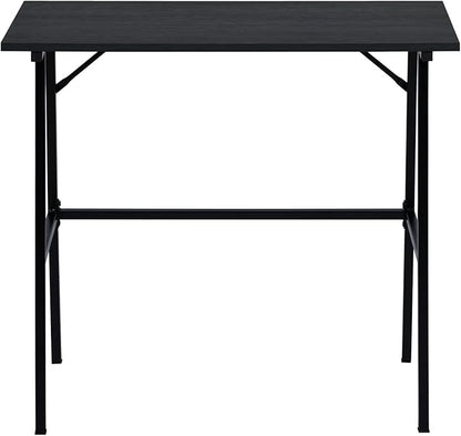 FurnitureR Home Office Computer Desk, Compact Writing Desk Study Desk with Metal Frame for Apartment, Dorm, Bedroom, Small Space (31.5 Inch, Black) - LeafyLoom