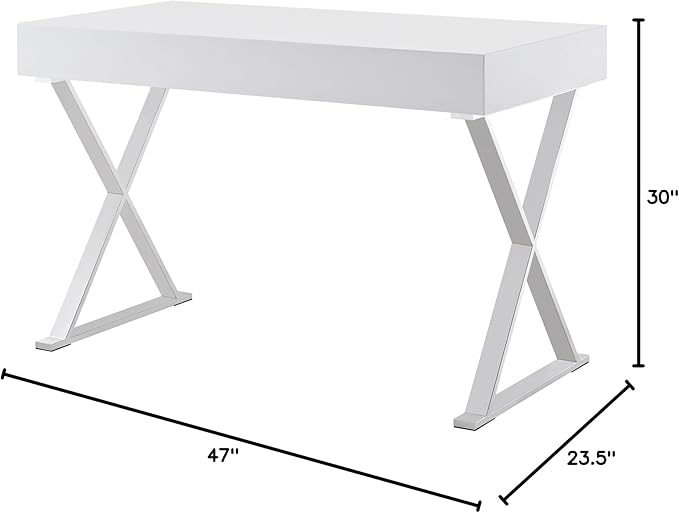 Modway Sector Office Desk in White - LeafyLoom