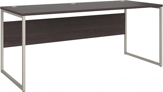 Bush Business Furniture HYD373SG Hybrid 72-Inch Computer Table Desk with Metal Legs, Storm Gray - LeafyLoom