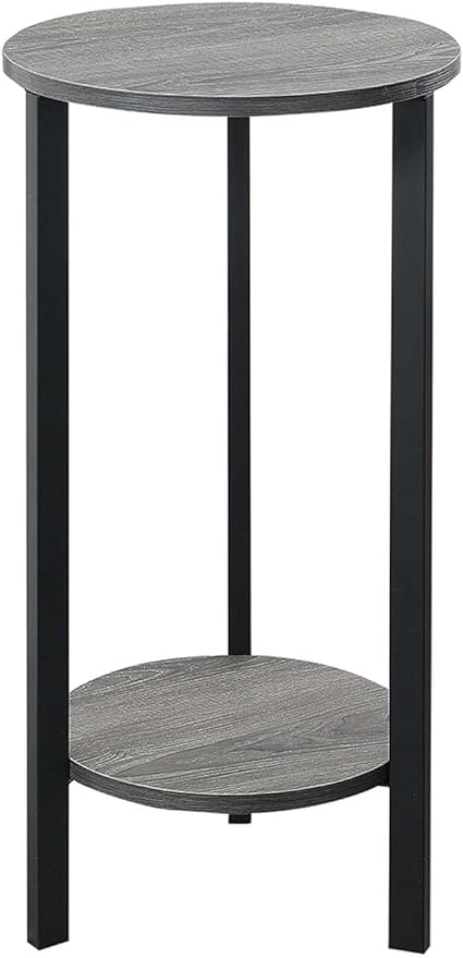 Convenience Concepts Graystone 31" Plant Stand, Weathered Gray / Black,Melamine - LeafyLoom