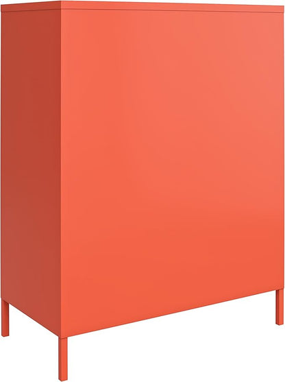 Novogratz Cache 2 Door Metal Locker Storage Cabinet, Orange - LeafyLoom