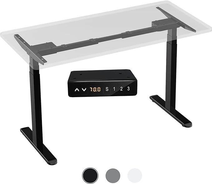 AIMEZ0 Dual Motor Sit Stand Desk Adjustable Electric Standing Desk Frame with LCD Touch Screen Adjustable Height 27.4-45.6 inches for Home & Office Table Black - LeafyLoom