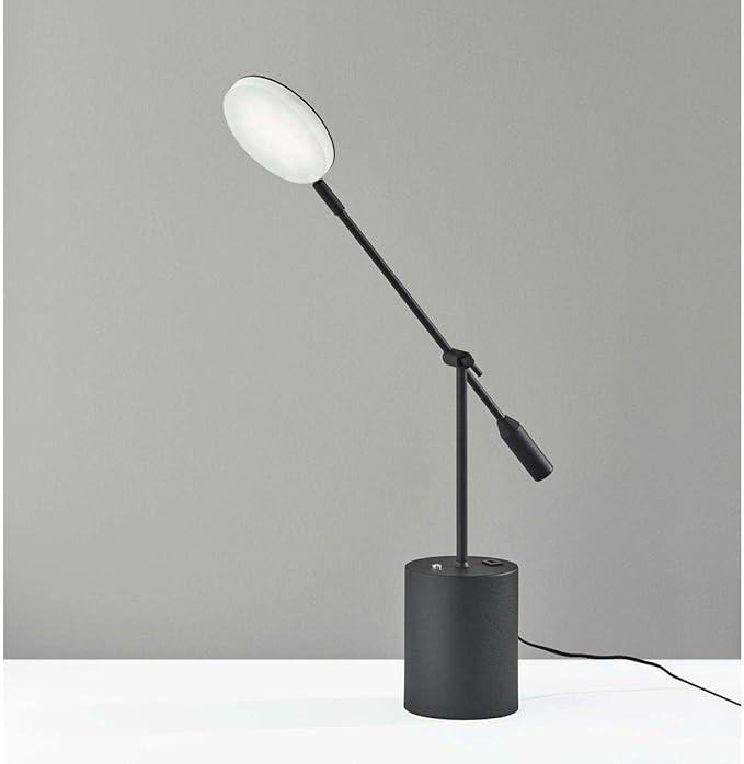 Adesso Home 2150-01 Contemporary Modern LED Desk Lamp from Grover Collection in Black Finish, 4.75 inches - LeafyLoom