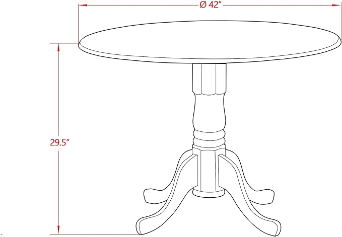 East West Furniture DMGA5-MAH-32 5 Piece Dining Set Includes a Round Dining Room Table with Dropleaf and 4 Light Beige Linen Fabric Upholstered Parson Chairs, 42x42 Inch, Mahogany - LeafyLoom