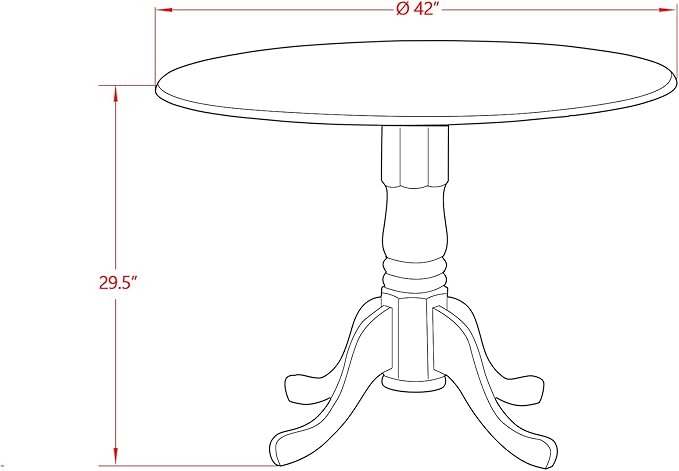 East West Furniture DMGA3-MAH-32 3 Piece Dining Set Contains a Round Dining Room Table with Dropleaf and 2 Light Beige Linen Fabric Upholstered Chairs, 42x42 Inch, Mahogany - LeafyLoom