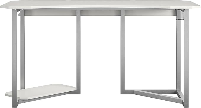 Quest Gaming Desk with CPU Stand, White - LeafyLoom