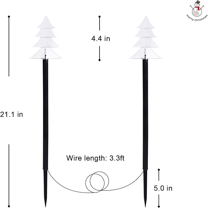 BRIGHTDECK Solar Christmas Pathway Lights Outdoor Decorations, Xmas Tree Lights Waterproof Led Garden Stake Lights for Walkway Yard Lawn Porch Holiday Decor 5-Pack (Xmas Tree Lights) BRIGHTDECK