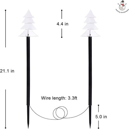 BRIGHTDECK Solar Christmas Pathway Lights Outdoor Decorations, Xmas Tree Lights Waterproof Led Garden Stake Lights for Walkway Yard Lawn Porch Holiday Decor 5-Pack (Xmas Tree Lights) BRIGHTDECK