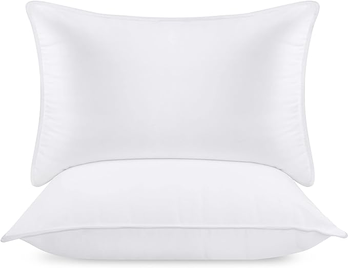 Utopia Bedding Bed Pillows for Sleeping (White), Queen Size, Set of 2, Hotel Pillows, Cooling Pillows for Side, Back or Stomach Sleepers - LeafyLoom