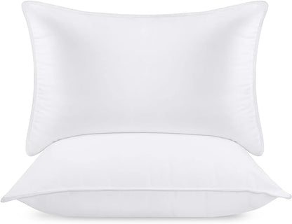 Utopia Bedding Bed Pillows for Sleeping (White), Queen Size, Set of 2, Hotel Pillows, Cooling Pillows for Side, Back or Stomach Sleepers - LeafyLoom