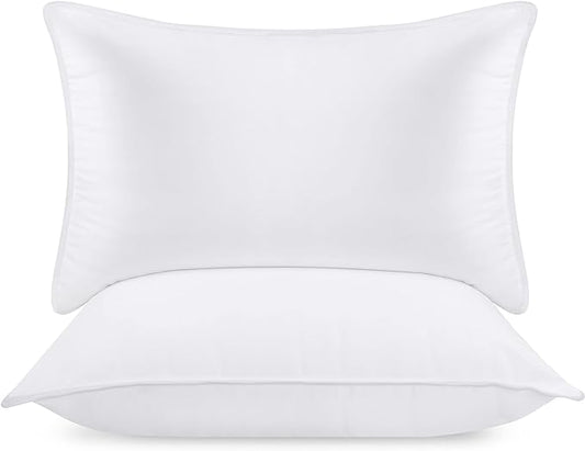 Utopia Bedding Bed Pillows for Sleeping (White), Queen Size, Set of 2, Hotel Pillows, Cooling Pillows for Side, Back or Stomach Sleepers - LeafyLoom