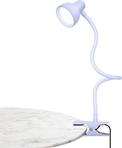 Clip on Lamp USB Reading Light, 3 Color Modes, 10 Brightness Dimmable, Flexible Gooseneck Desk Lamp with Clamp, Eye Care Clip on Light for Bed Headboard Desk Home Dorm - LeafyLoom