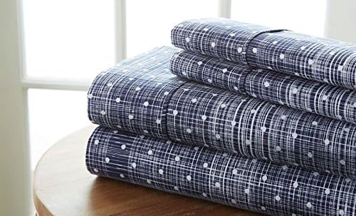 Linen Market 4 Piece Full Bedding Sheet Set (Navy Polka) - Sleep Better Than Ever with These Ultra-Soft & Cooling Bed Sheets for Your Full Size Bed - Deep Pocket Fits 16" Mattress - LeafyLoom