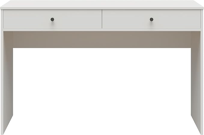 Ameriwood Home The Loft 2 Drawer Desk, White - LeafyLoom