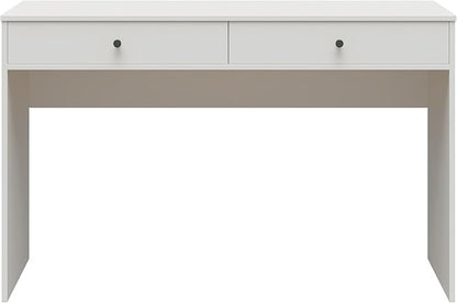 Ameriwood Home The Loft 2 Drawer Desk, White - LeafyLoom