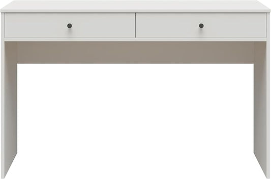 Ameriwood Home The Loft 2 Drawer Desk, White - LeafyLoom