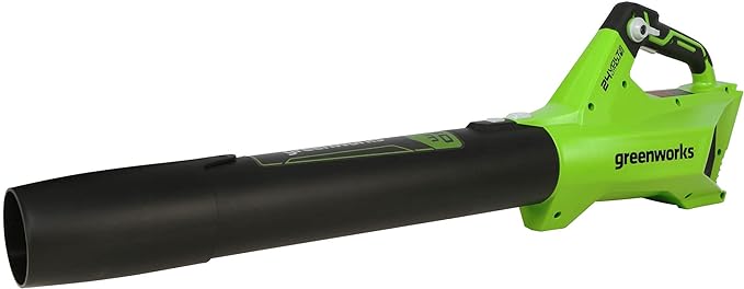 Greenworks 24V (110 MPH / 450 CFM / 125+ Compatible Tools) Cordless Brushless Axial Leaf Blower, Tool Only - LeafyLoom