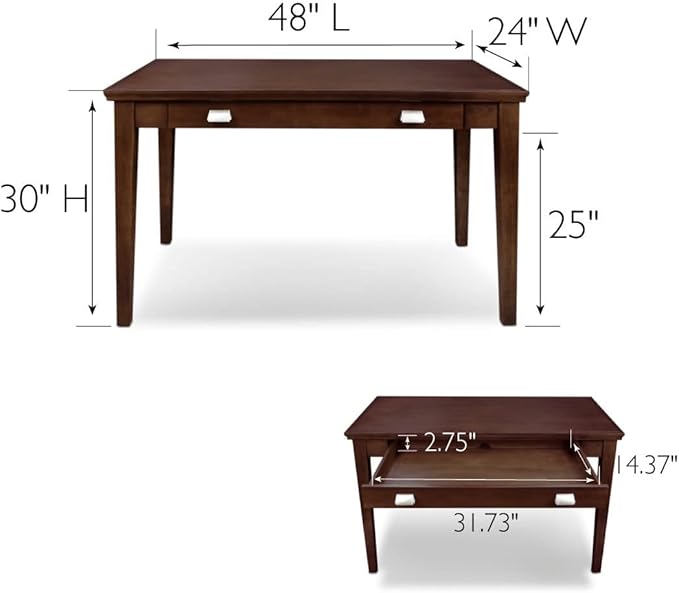 Leick Home 81400 Laptop Computer Writing Desk with Drop Front Keyboard Drawer, Chocolate Cherry - LeafyLoom