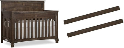 Evolur Santa Fe 5-in-1 Convertible Crib, Full Size Bed Rail, Antique Brown, Greenguard Gold Certified, 3 Mattress Heights - LeafyLoom