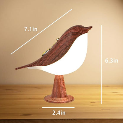 Bird Small Desk Lamp, Dimmer Night Light for Bedroom, Cordless Table Lamp with 3 Color Temperature and Touch Sensor, Rechargeable Bedside lamp - LeafyLoom