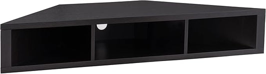 24/7 Shop at Home French 47 inch Modern Floating TV Stand with Storage, Floating Corner Shelf for Wall, Wood Entertainment Center with Shelves for Living Room, Bedroom, Family, Cappuccino Brown - LeafyLoom