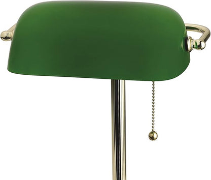 Catalina Lighting Traditional Desk Lamp, Green, Smart Home Capable for Home Office, Dorm, Apartment, Corded with Adjustable Lighting - LeafyLoom