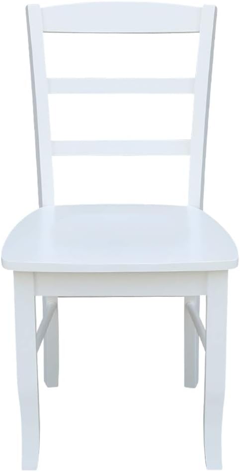 International Concepts Set of Two Madrid Ladderback Dining Chairs, White - LeafyLoom