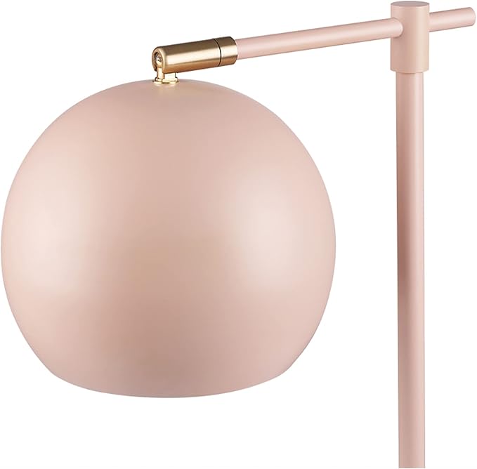 Globe Electric 52285 Hannah 18" Desk Lamp, Matte Pink, Brass Pivot Joint, in-Line On/Off Rotary Switch - LeafyLoom