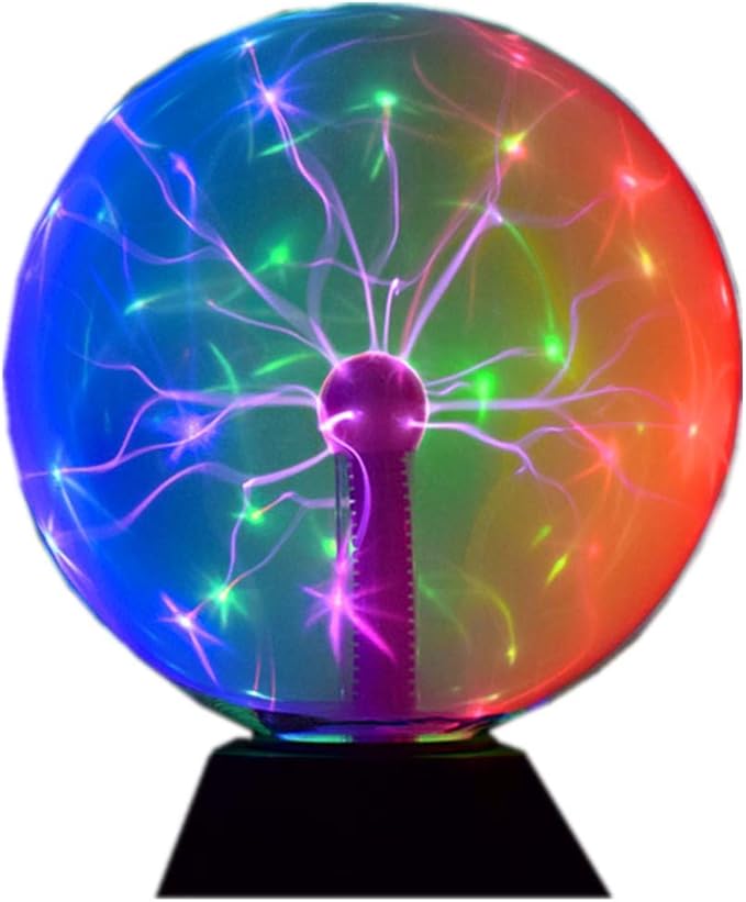 Magic Plasma Disco Ball Lamps Touch Sound Sensitive Desk Lamp Light Nebula Sphere Lightning Globe Home Room Decor electrostatic Flashing Balls Stem Nightlight 8 Inch - LeafyLoom