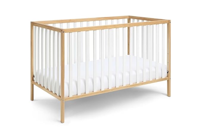 Baby Cache Deux Remi Island 3-in-1 Convertible Crib (Do Re Me) Natural & White - LeafyLoom