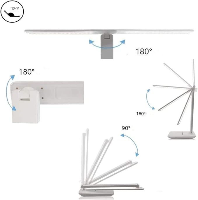 LED Desk Lamp, Dimmable Table Lamp with 3 Color Temperatures, Eye-Caring Reading Lamp with a Built-in Lithium Battery , USB Rechargeable, Touch Control, Study Lamp, Table Lamp, White - LeafyLoom