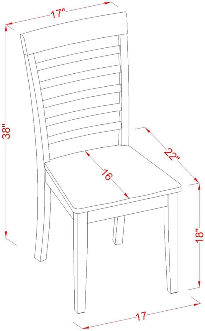 East West Furniture HLML3-MAH-W 3 Piece Dinette Set for Small Spaces Contains a Round Dining Table with Pedestal and 2 Dining Chairs, 42x42 Inch, Mahogany - LeafyLoom